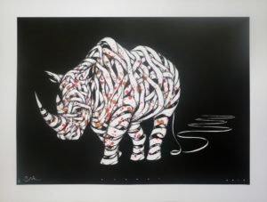 OTTO SCHADE RHINO ZERO HAND FINISHED INKED/SPRAY PAINT SPLASHY 1/7