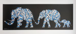 OTTO SCHADE FAMILY TIES UNIQUE HAND FINISHED PRINT – WATER COLOUR BLUE’S