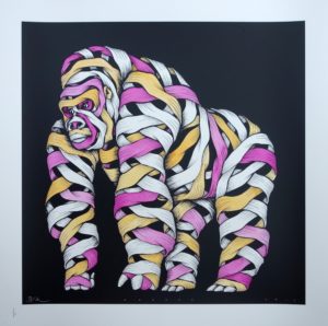 OTTO SCHADE GORILLA WATER COLOUR PINK & ORANGE 1/7