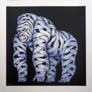 OTTO SCHADE GORILLA SPRAY PAINT BLUE & WHITE 1/5
