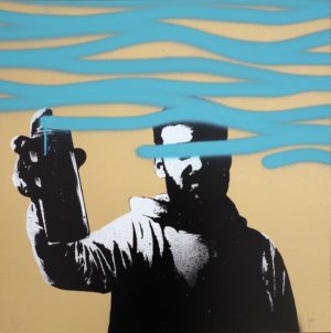 z FAKE SPRAY YOUR SCREEN P/P HAND FINISHED – METALLIC – MULTI