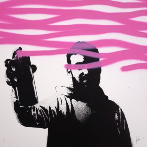 z FAKE SPRAY YOUR SCREEN P/P HAND FINISHED – WHITE – MULTI