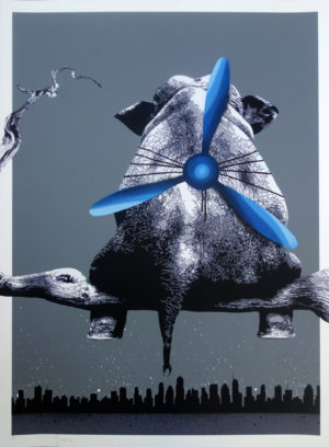 z Hama Woods – Free – Grey – Blue – Hand Finished – edition of 5