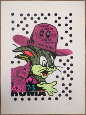 z A.CE BUNNY ROMA ? HAND PAINTED IN ACRYLICS WHITE 1/1 UNIQUE