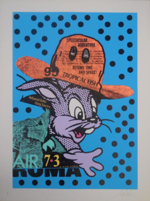 z A.CE BUNNY ROMA – HAND PAINTED IN ACRYLICS SKY EDITION OF 3