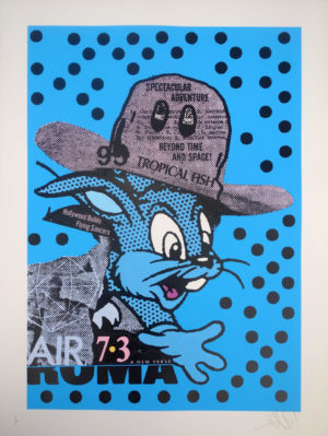 A.CE BUNNY ROMA – HAND PAINTED IN ACRYLICS SKY EDITION OF 4