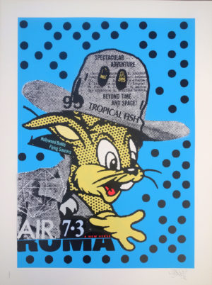 z A.CE BUNNY ROMA – HAND PAINTED IN ACRYLICS 1/1’S UNIQUE SKY