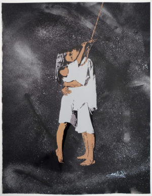 z NAFIR LAST KISS HAND PAINTED BACKGROUND BLACK 1/1