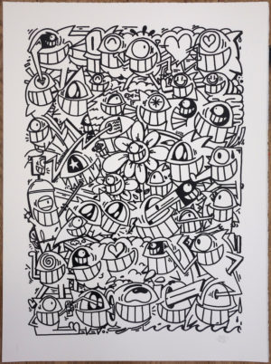 z EL PEZ HAPPY CREW MONO SCREEN PRINT ED OF 15