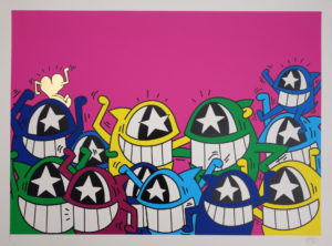 EL PEZ STREET PARTY PINK 24ct GOLD LEAF EDITION OF 20 – AUGMENTED REALITY PRINT