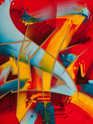 z MadC ELEVEN EIGHT MIXED MEDIA PRINT GOLD METALLIC VARIANT