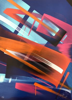 MADC OCEAN’S 9  – ORANGE HAND PAINTED SCREEN PRINT