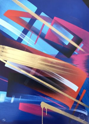 z MADC OCEAN’S 9 – GOLD HAND PAINTED SCREEN PRINT