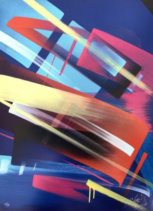 z MADC OCEAN’S 9 – PEAL YELLOW HAND PAINTED SCREEN PRINT