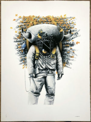 RUBEN CARRASCO “BIRDCAGE” – HAND PAINTED GOLD LEAF VARIANT ED OF 20