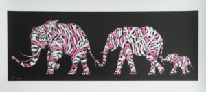 OTTO SCHADE FAMILY TIES UNIQUE HAND FINISHED PRINT – WATER COLOUR PINKS