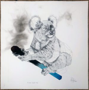 LOUIS MASAI A NEW BLUE HUE ETCHING HAND PAINTED