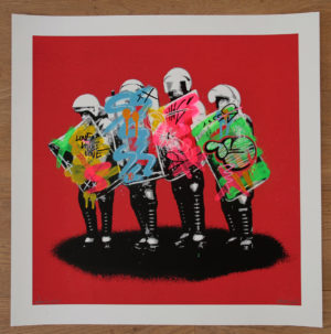 z MARTIN WHATSON LOVE COPS 1/1 UNIQUE 2013 REMIX RED