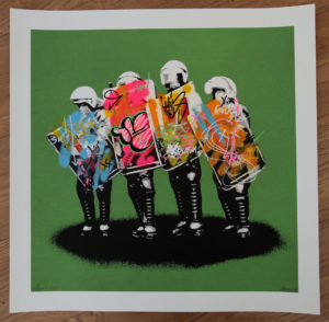 z MARTIN WHATSON LOVE COPS 1/1 UNIQUE 2013 REMIX GREEN