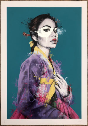 z FINDAC JIBO HAND FINISHED TURQUOISE WHITE GOLD LEAF ED OF 20