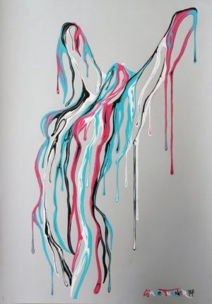 z SHANE TURNER SUMMER PSYCHAMELEON 4.0 HAND PAINTED 1/1 METALLIC SILVER