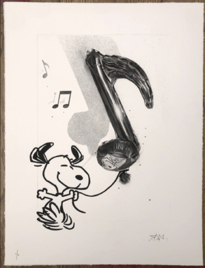 z FANAKAPAN DANCE LIKE SOMEBODY WATCHING ETCHING SCREEN PRINT ED OF 30