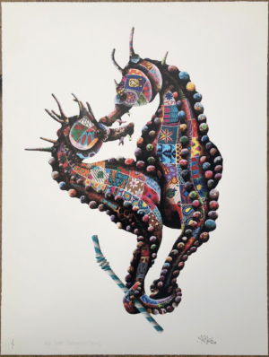 LOUIS MASAI CLUTCHING AT STRAWS HAND PAINTED EDITION OF 13 ALL UNIQUE 13/13